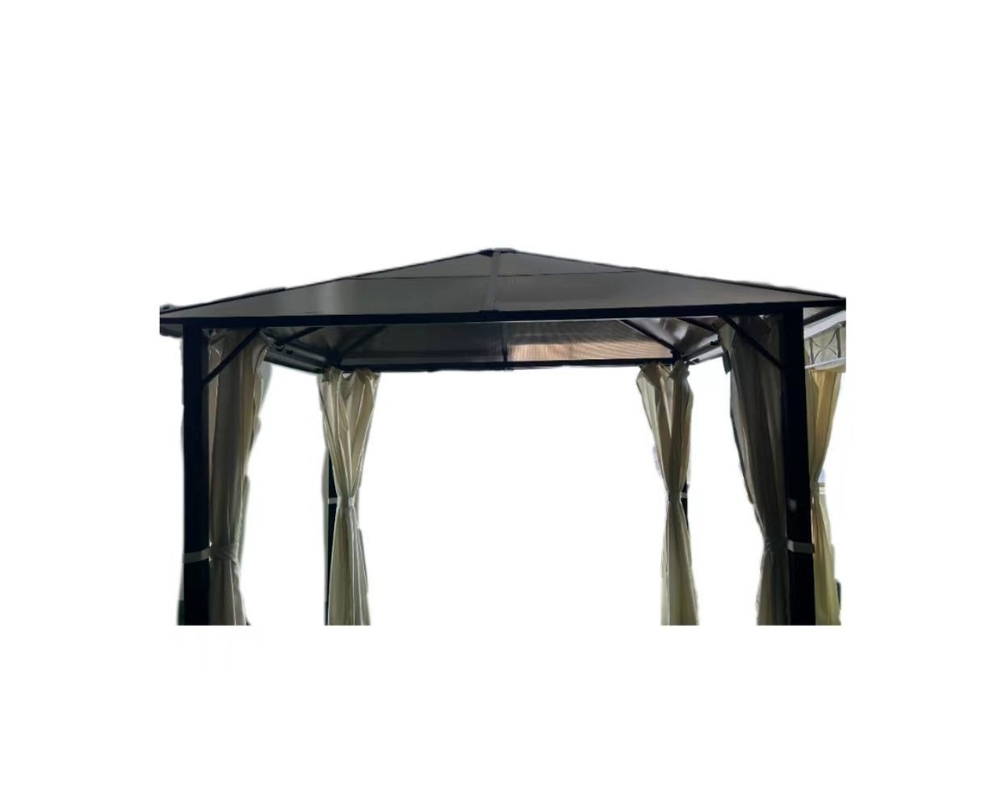 Jardim ao ar livre 3x3x2.6M Hard Top Gazebo com telhado de PVC fácil montado e resistente