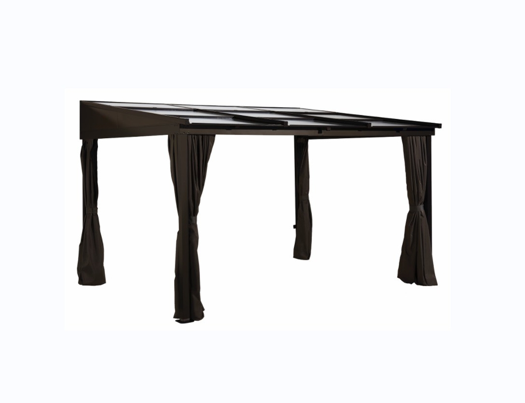3x4x2.2/2.4M Plano inclinado Gazebo de jardim de alumínio com telhado PC de policarbonato de luxo